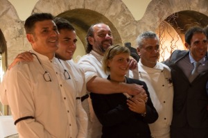 Some of the kitchen and restaurant team at the end of the night